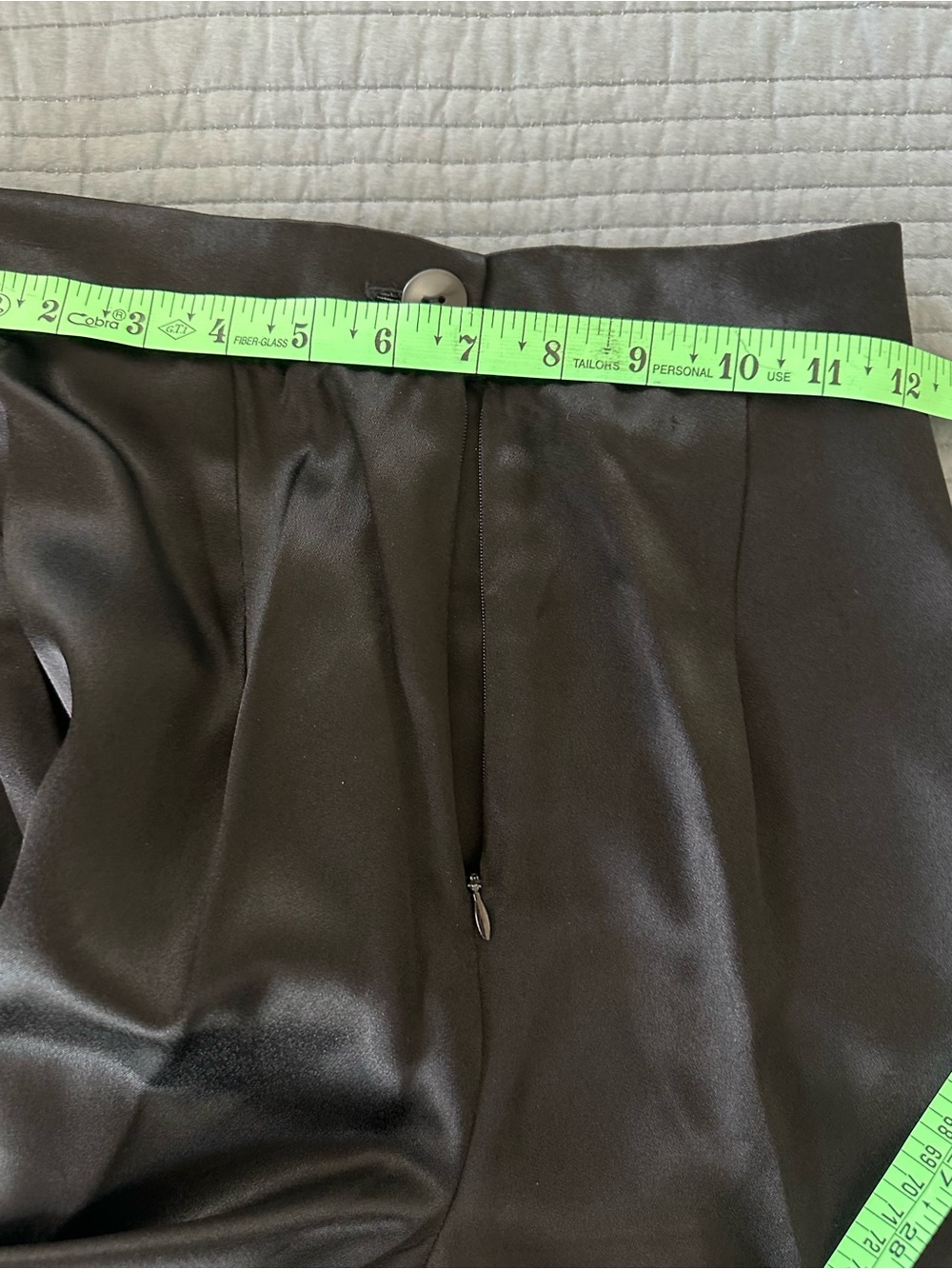 Vintage Sleek Satin-Look Black Trousers - Picture 3 of 4